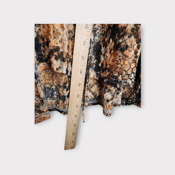 Free People Womens Out For The Night Snake Print Blouse M Semi-Sheer Boho - Picture 7 of 8